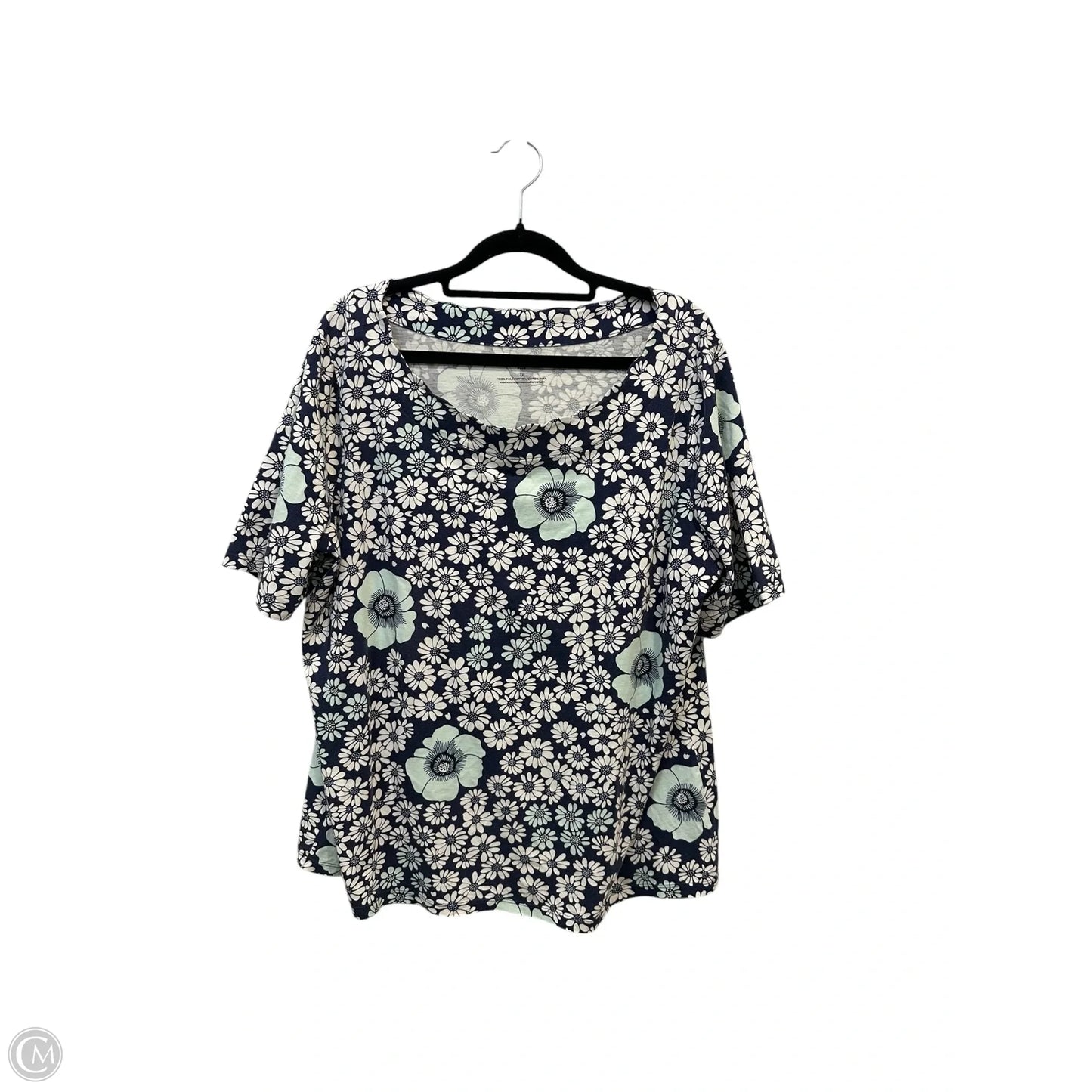 Top Short Sleeve Basic By Talbots In Floral Print, Size: Xl
