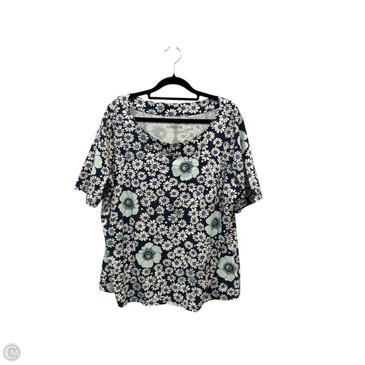 Top Short Sleeve Basic By Talbots In Floral Print, Size: Xl