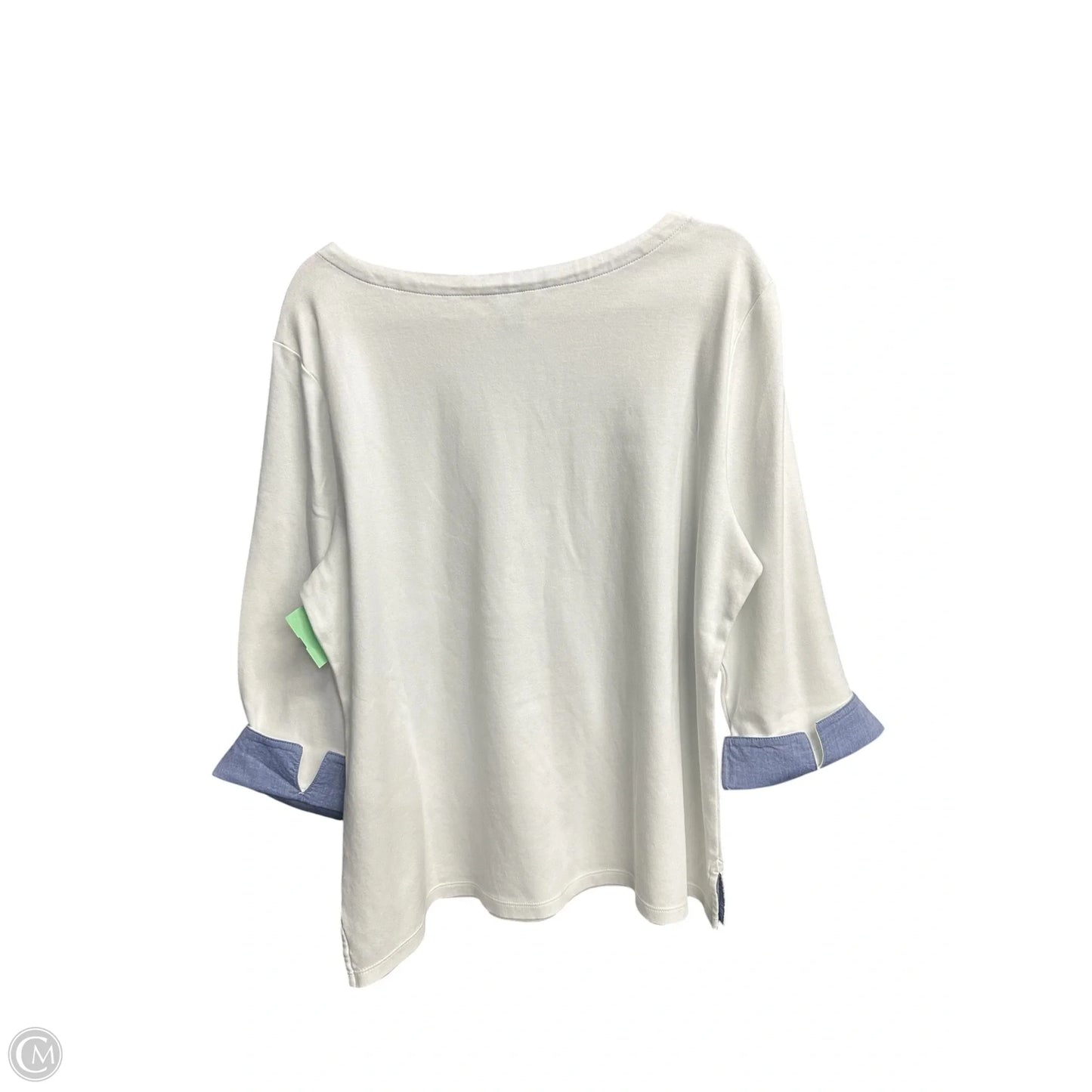 Blouse 3/4 Sleeve By Nautica In White, Size: 2x