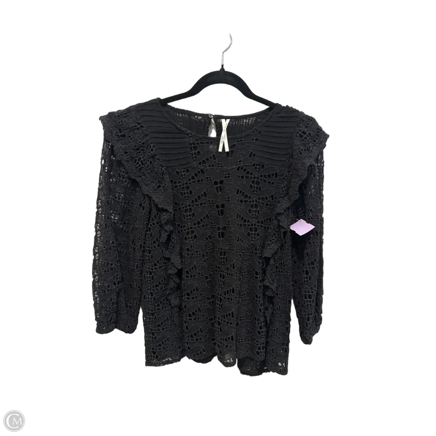 Top 3/4 Sleeve By Anthropologie In Black, Size: S