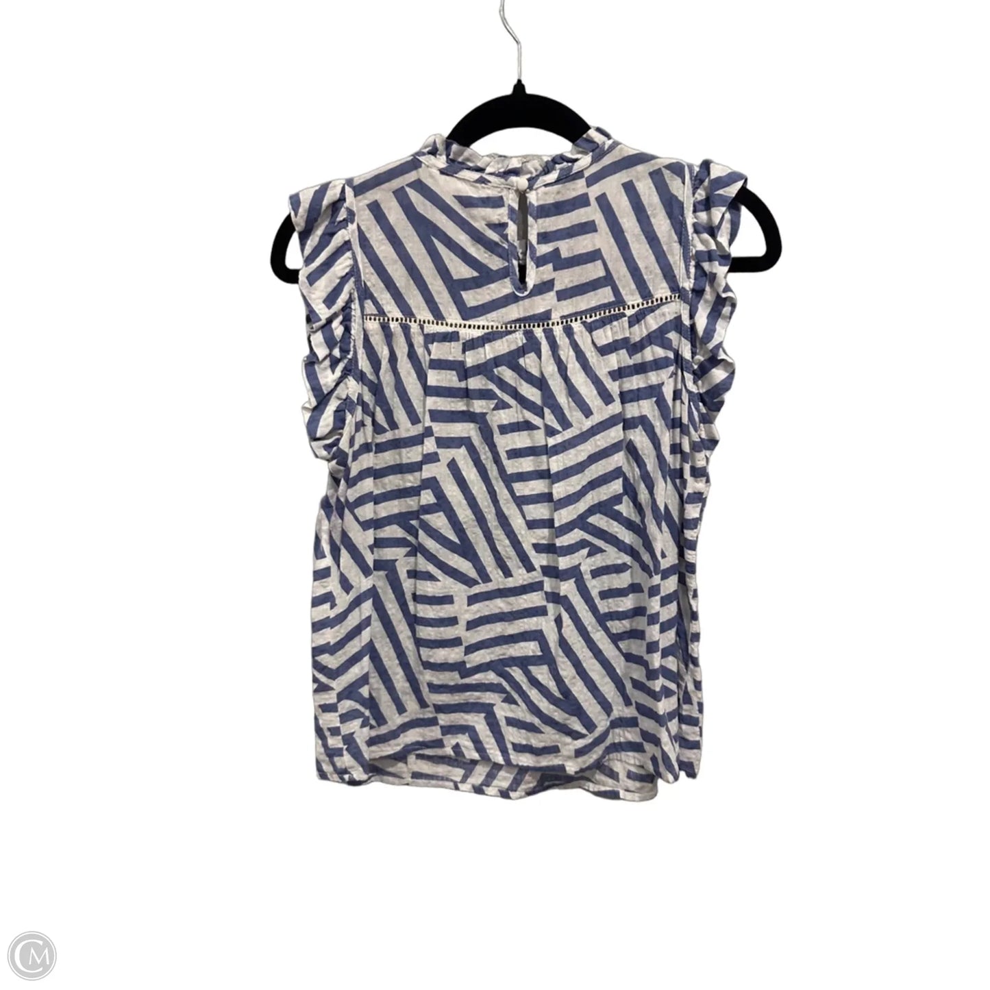 Top Sleeveless By Thml In Blue & White, Size: M