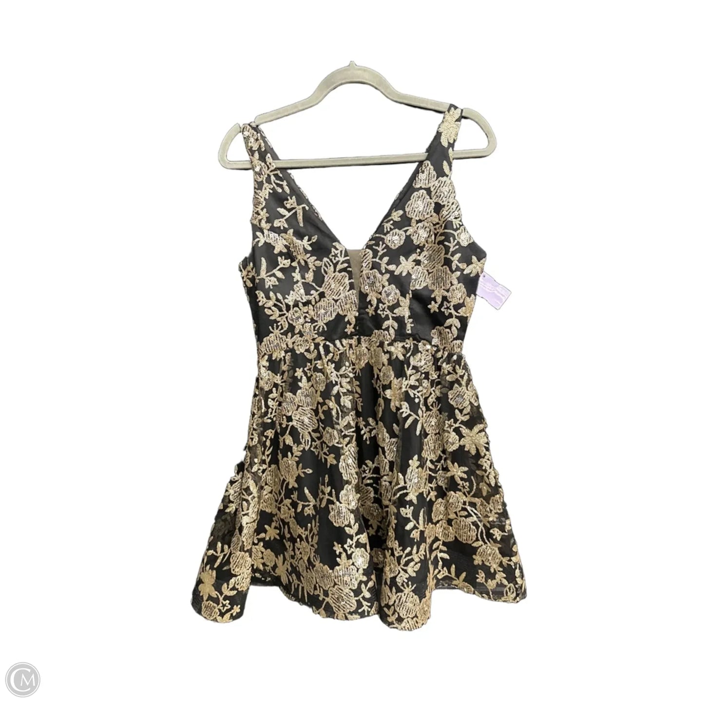 Dress Party Short By Altard State In Black & Gold, Size: S