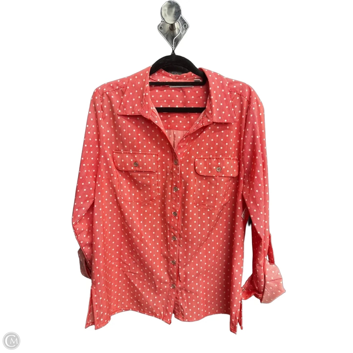 Blouse Long Sleeve By Notations In Polkadot Pattern, Size: M