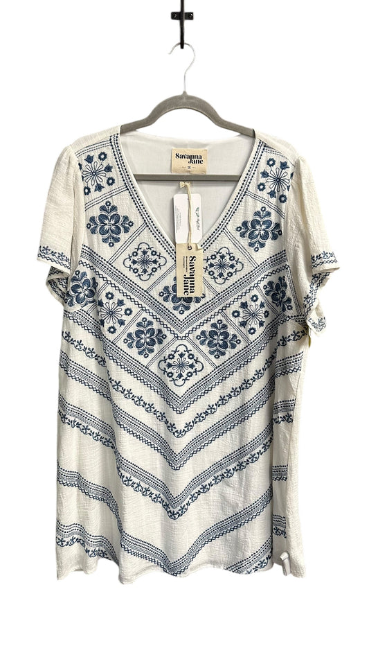 Dress Casual Short By Savanna Jane In White, Size: Xl