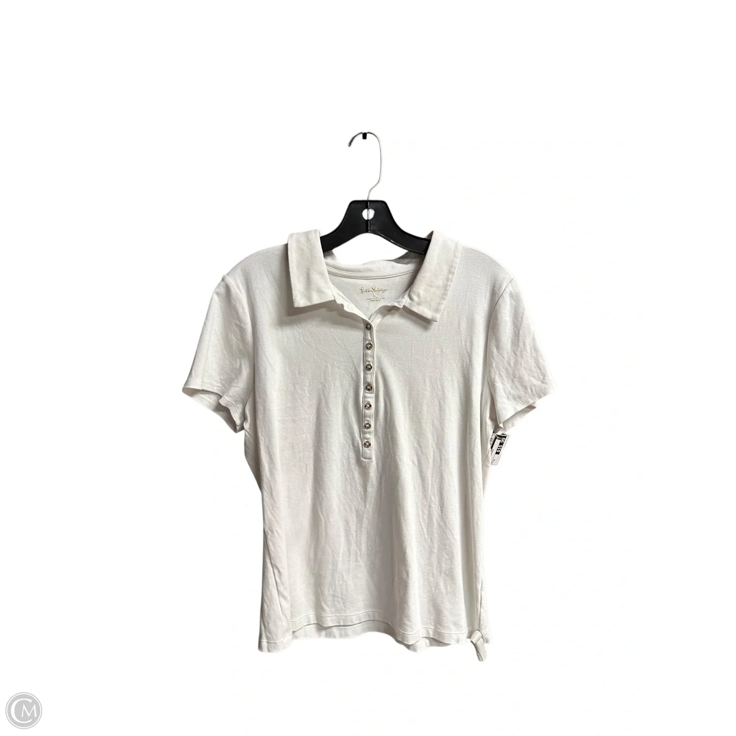 Top Short Sleeve Designer By Lilly Pulitzer In White, Size: Xl
