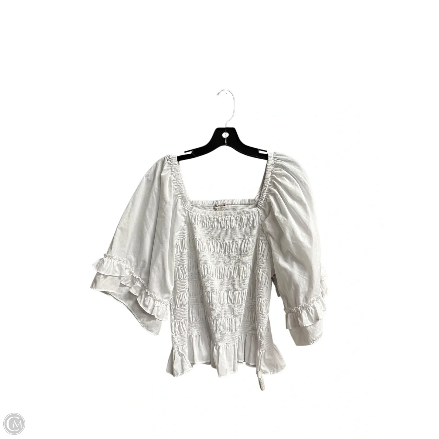 Top Short Sleeve By Cato In White, Size: Xl