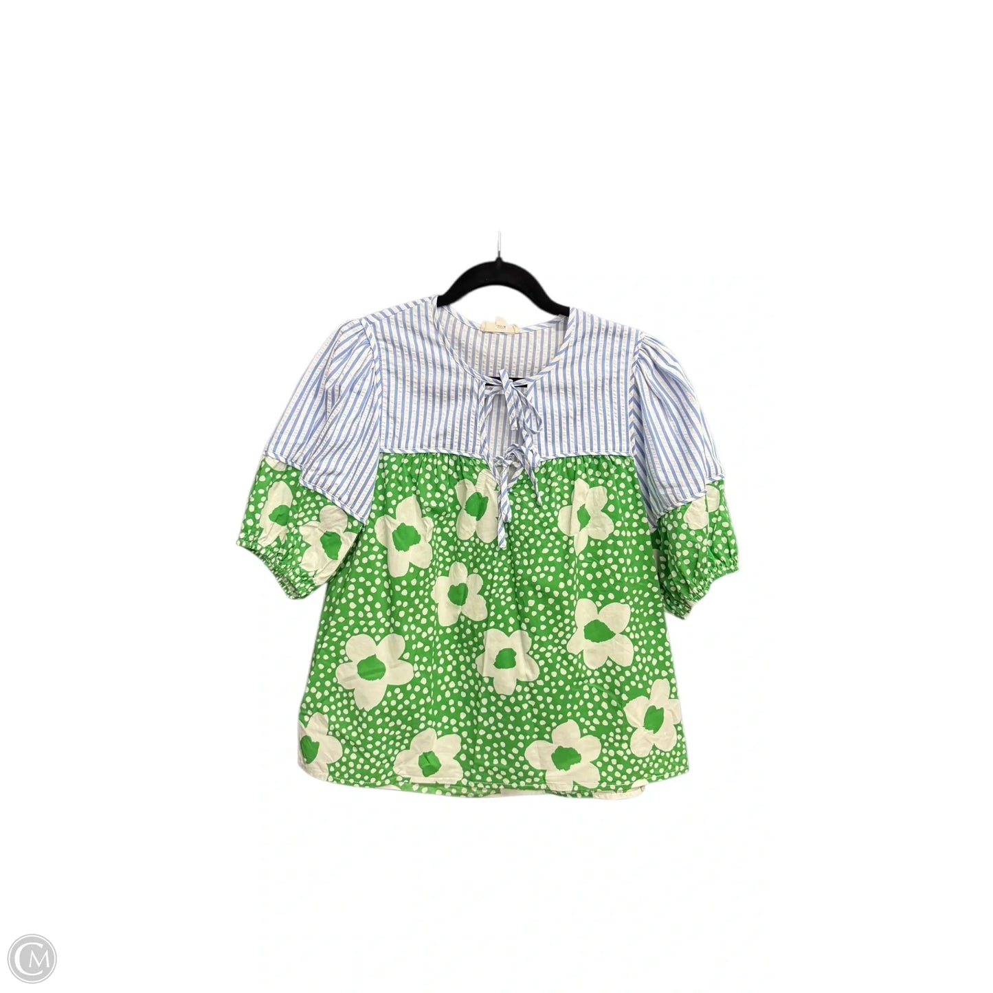 Top Short Sleeve By Entro In Blue & Green, Size: S