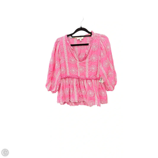 Top Short Sleeve By Umgee In Pink, Size: M
