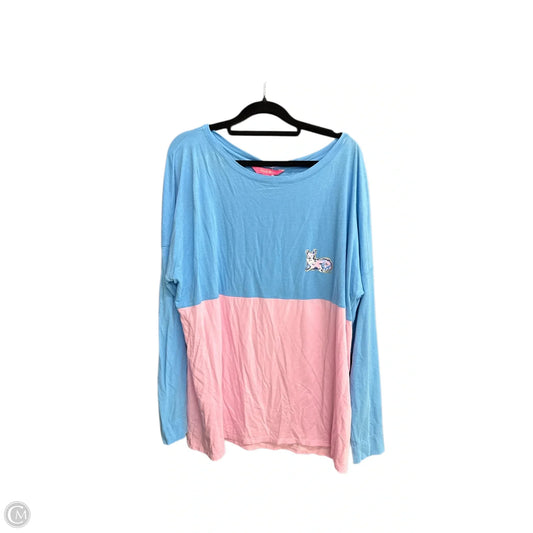 Top Long Sleeve Designer By Lilly Pulitzer In Blue & Pink, Size: Xl