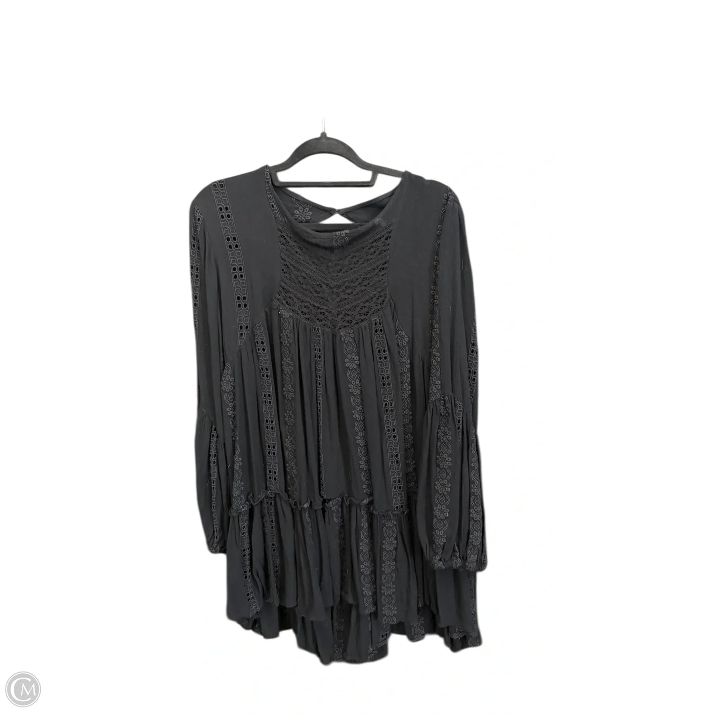 Tunic Long Sleeve By Free People In Black, Size: L