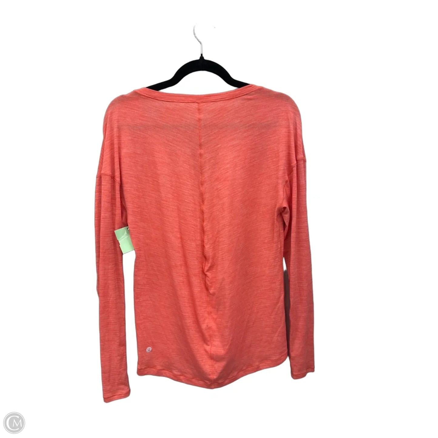 Athletic Top Long Sleeve Collar By Lululemon In Coral, Size: S
