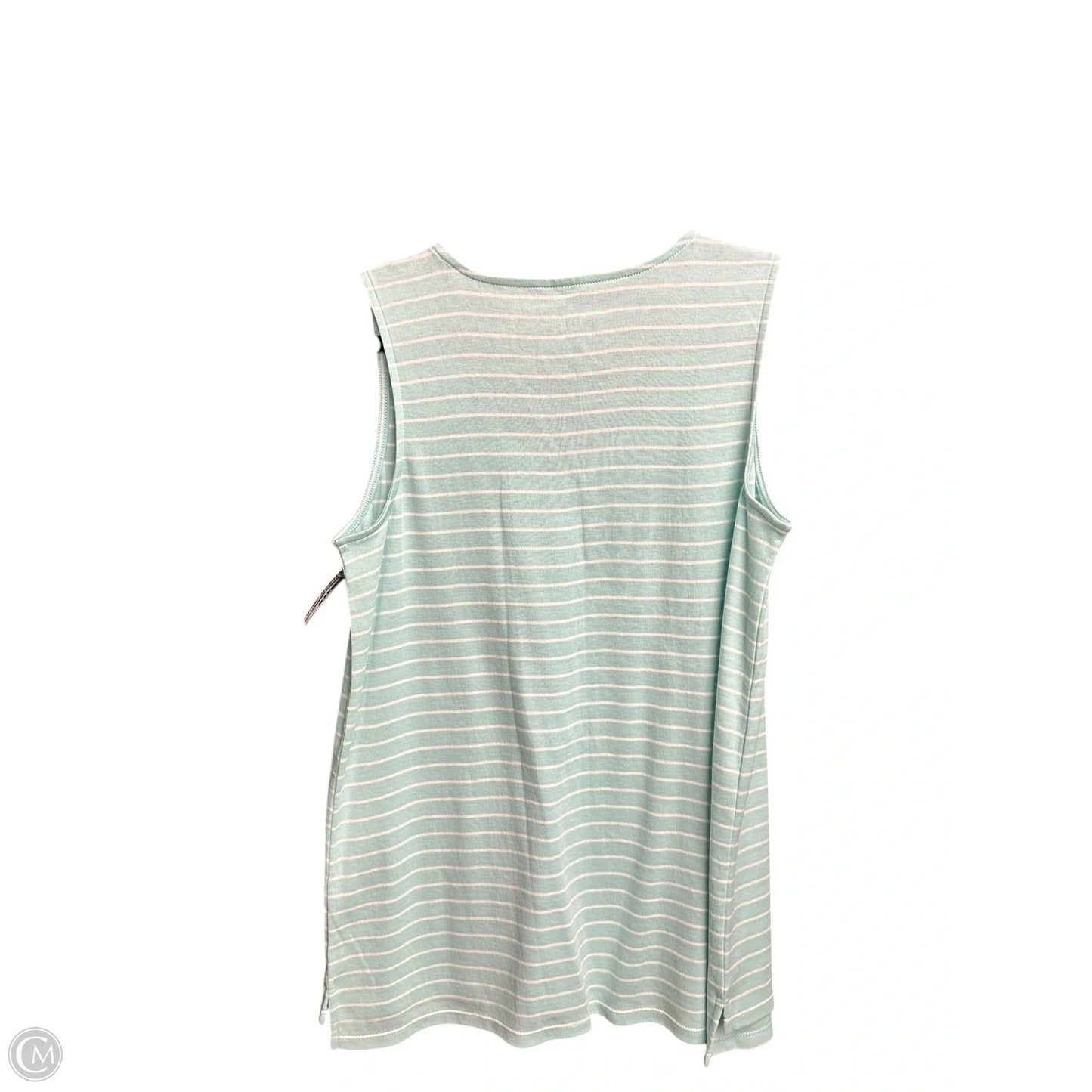 Top Sleeveless By J. Jill In Green & White, Size: S