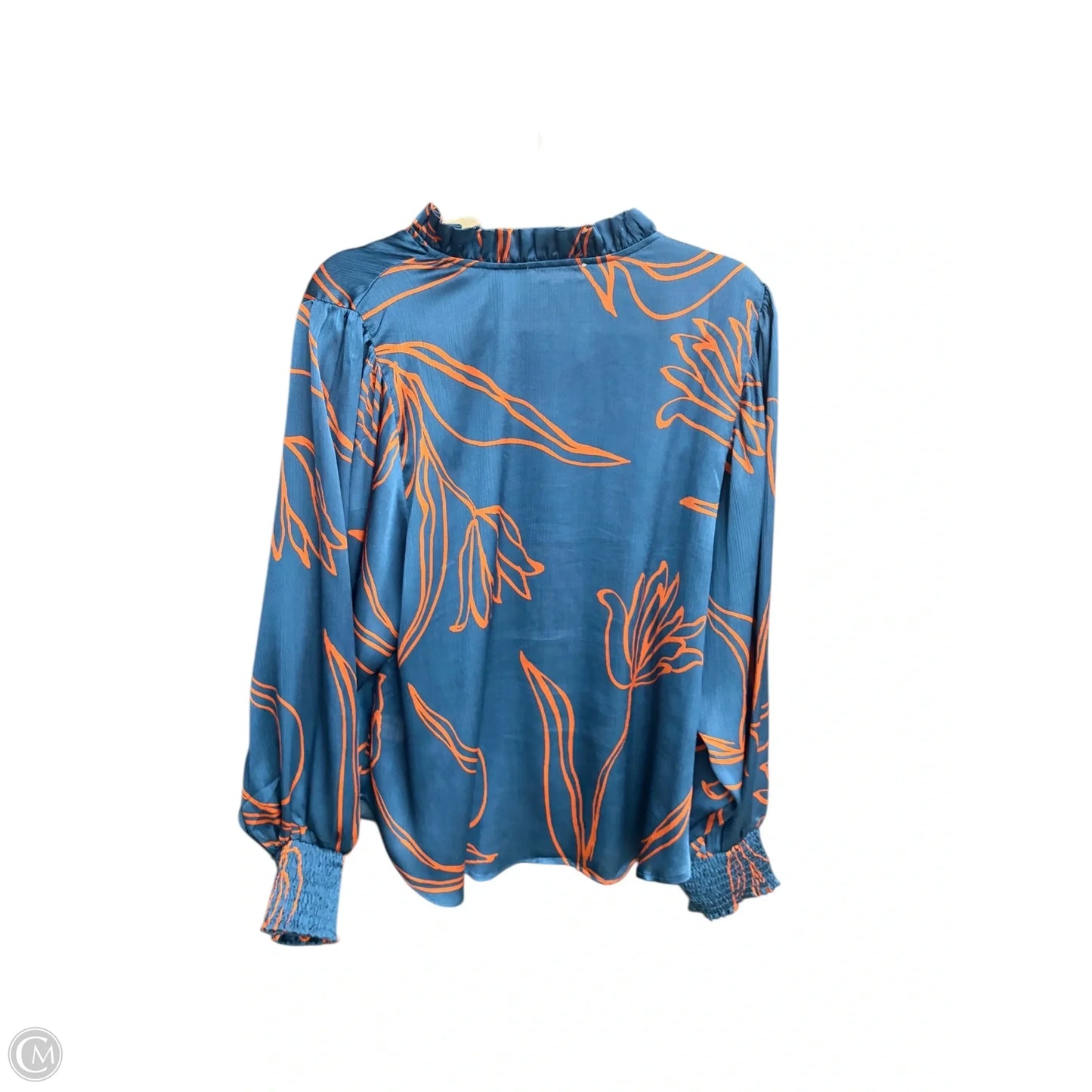 Top Long Sleeve By Easel In Blue & Orange, Size: M