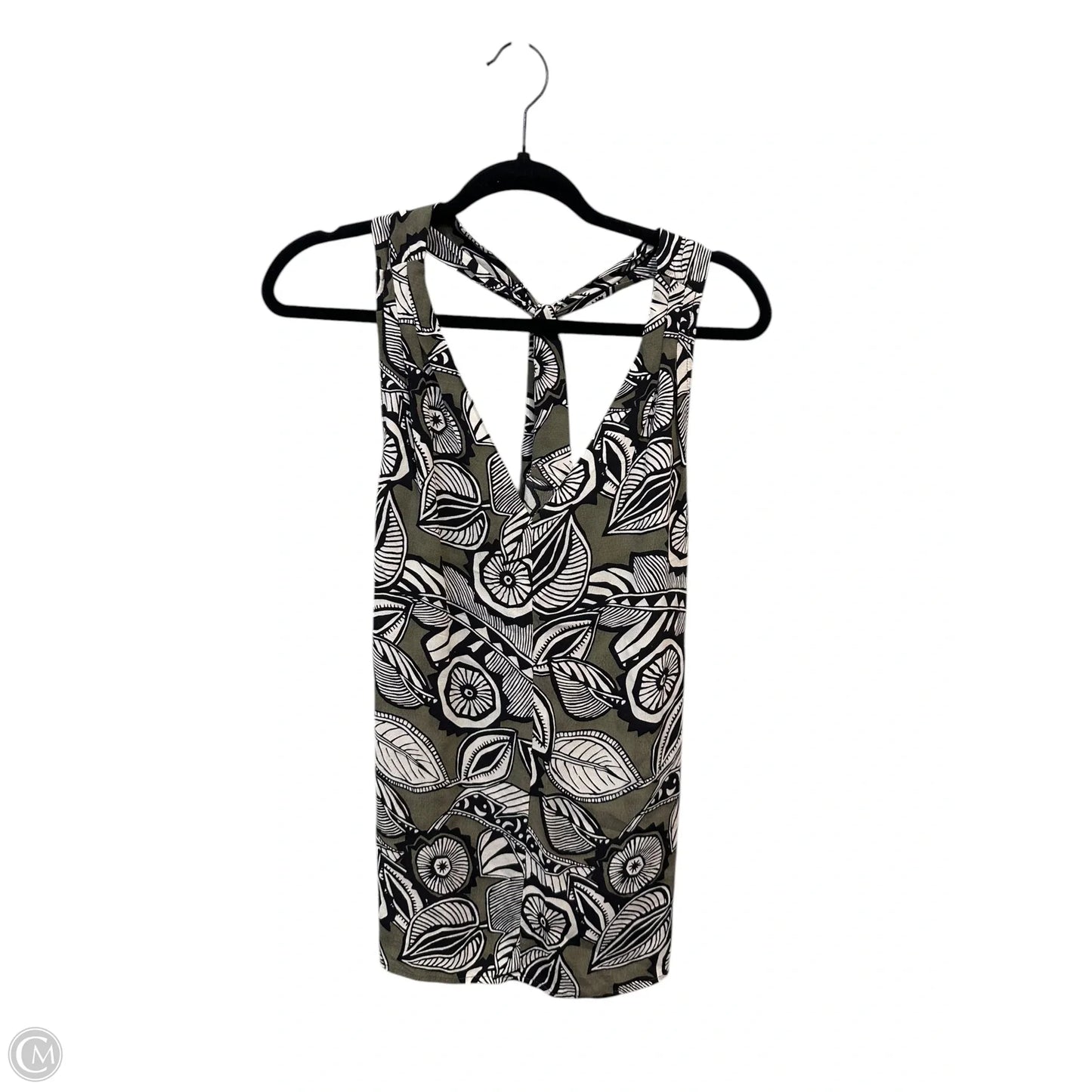 Top Sleeveless By Loft In Black & Green, Size: M
