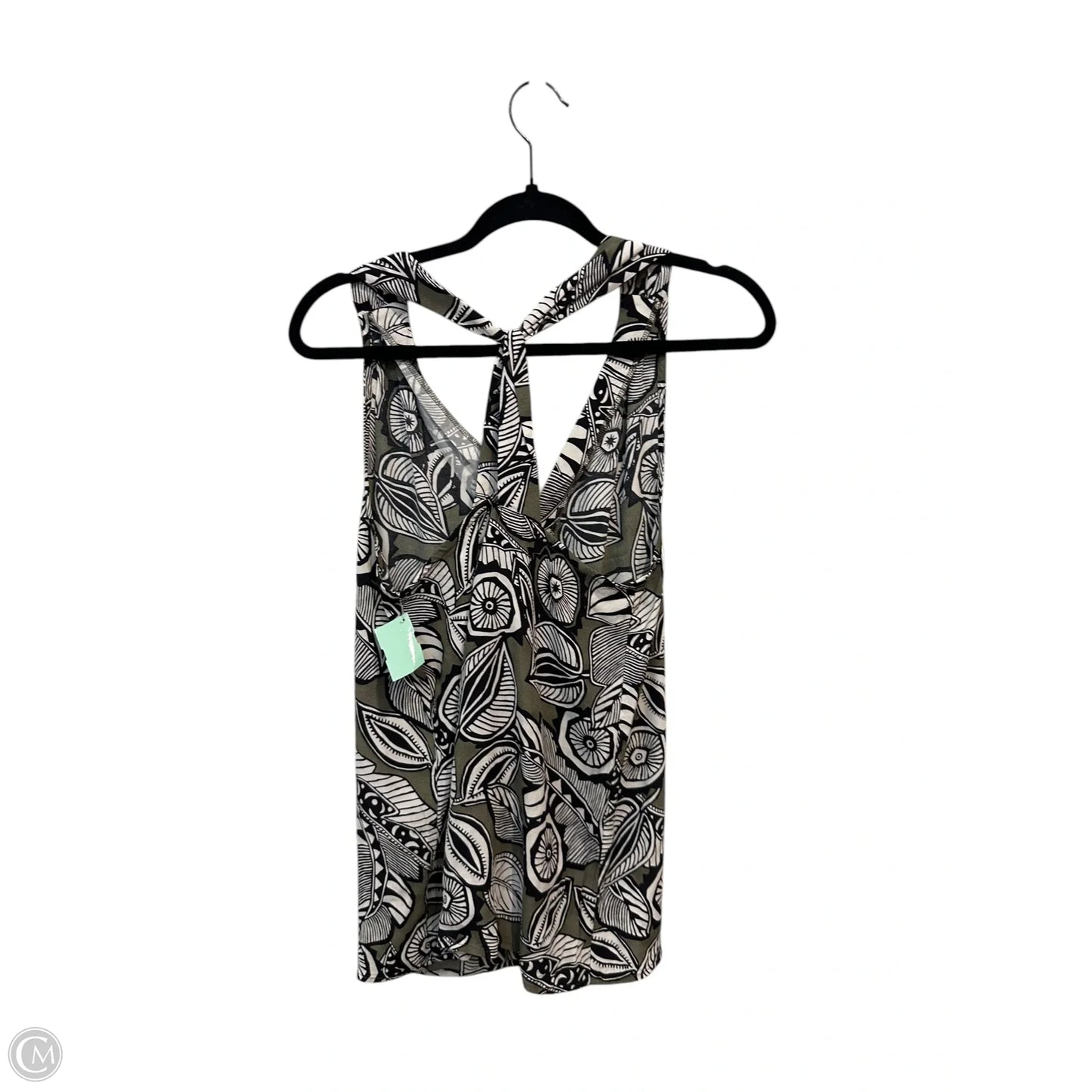 Top Sleeveless By Loft In Black & Green, Size: M