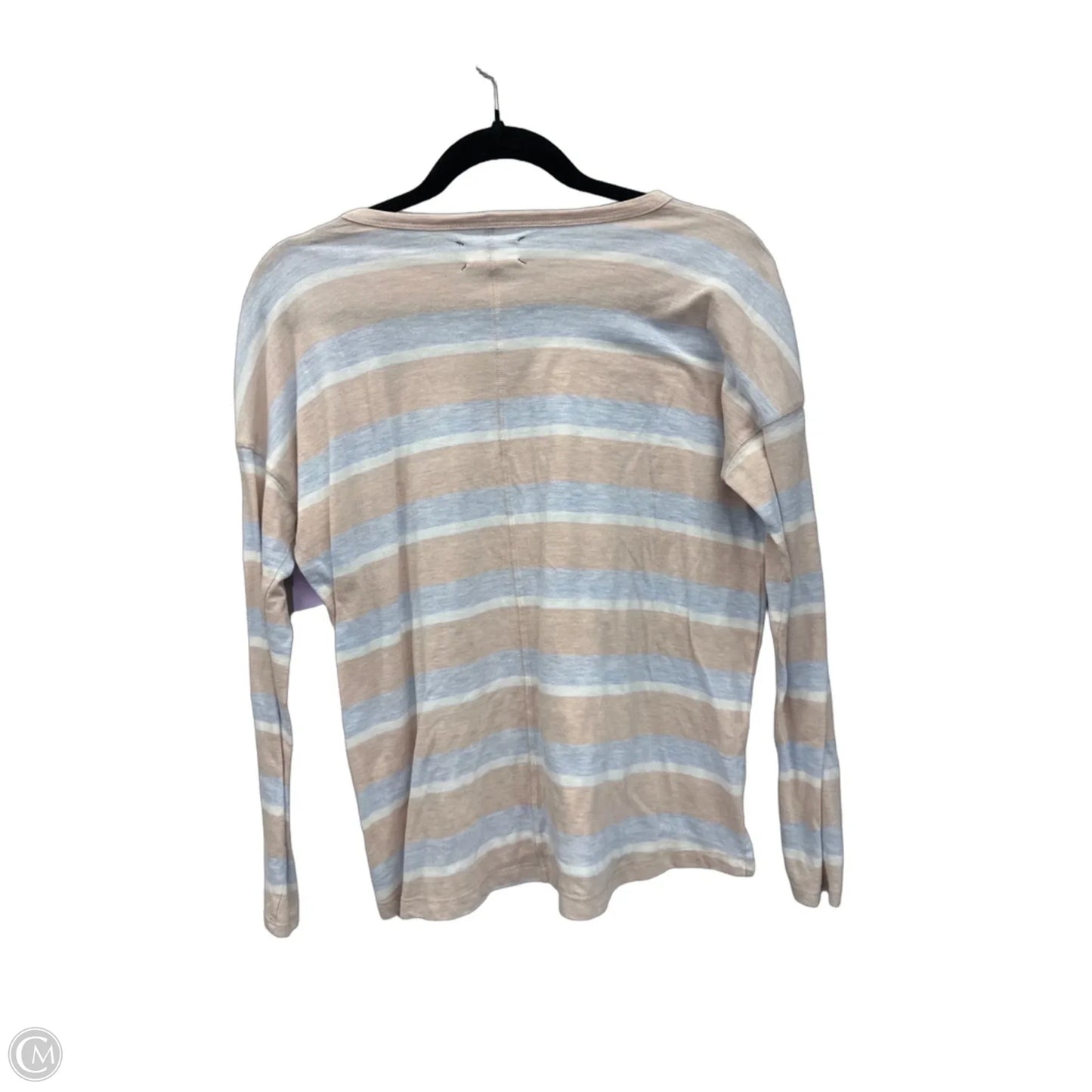 Top Long Sleeve By Lou And Grey In Blue & Tan, Size: S