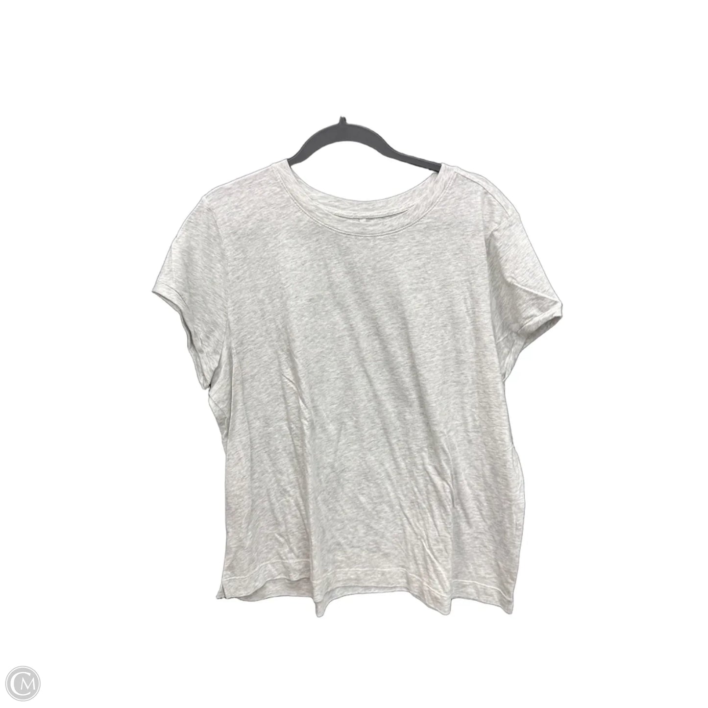 Top Short Sleeve By Loft In Grey, Size: Xl