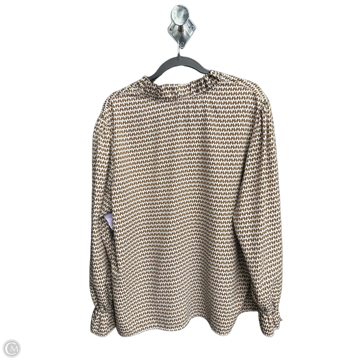 Top Long Sleeve By Clothes Mentor In Brown & White, Size: Xl