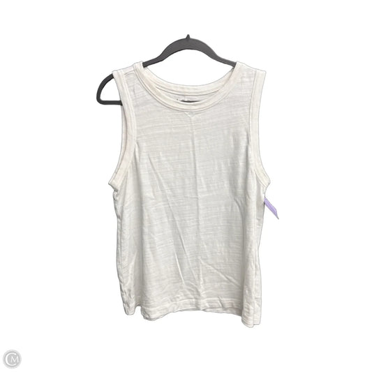 Top Sleeveless By Loft In White, Size: L