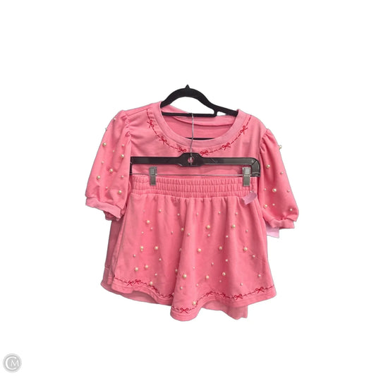 Skirt Set 2pc By Clothes Mentor In Pink & Red, Size: Xs