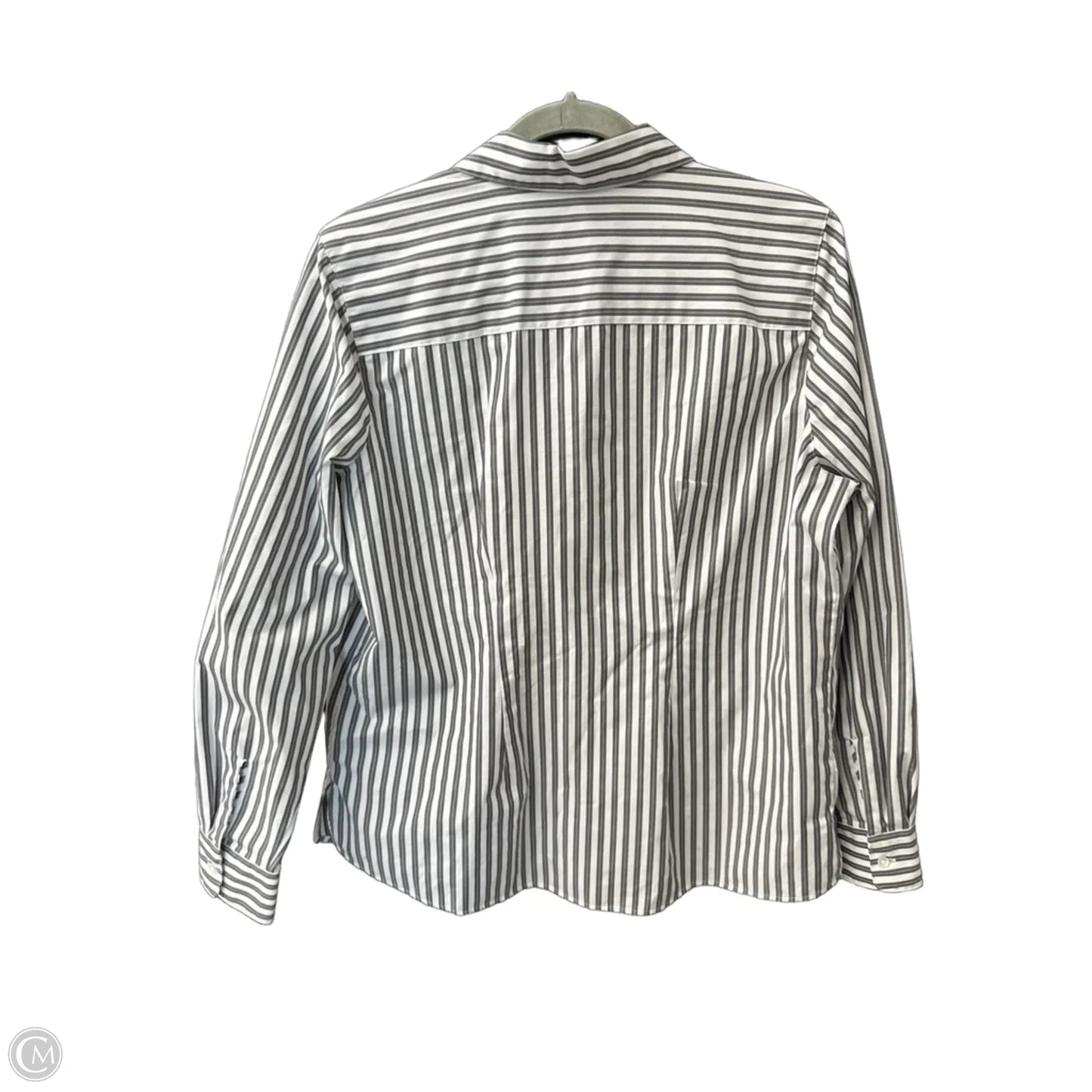 Top Long Sleeve By Foxcroft In Striped Pattern, Size: M