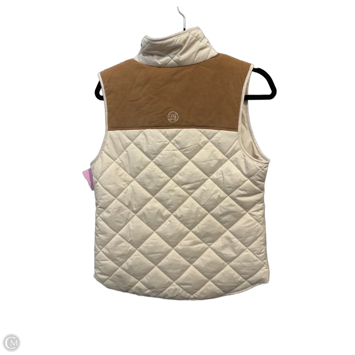 Vest Puffer & Quilted By Lauren James In Cream, Size: S