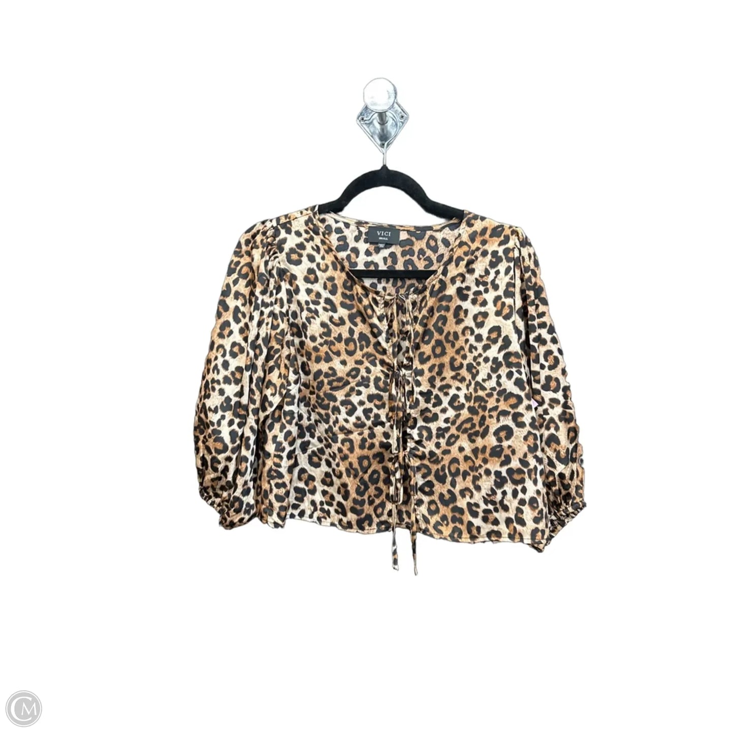 Top 3/4 Sleeve By Vici In Leopard Print, Size: S