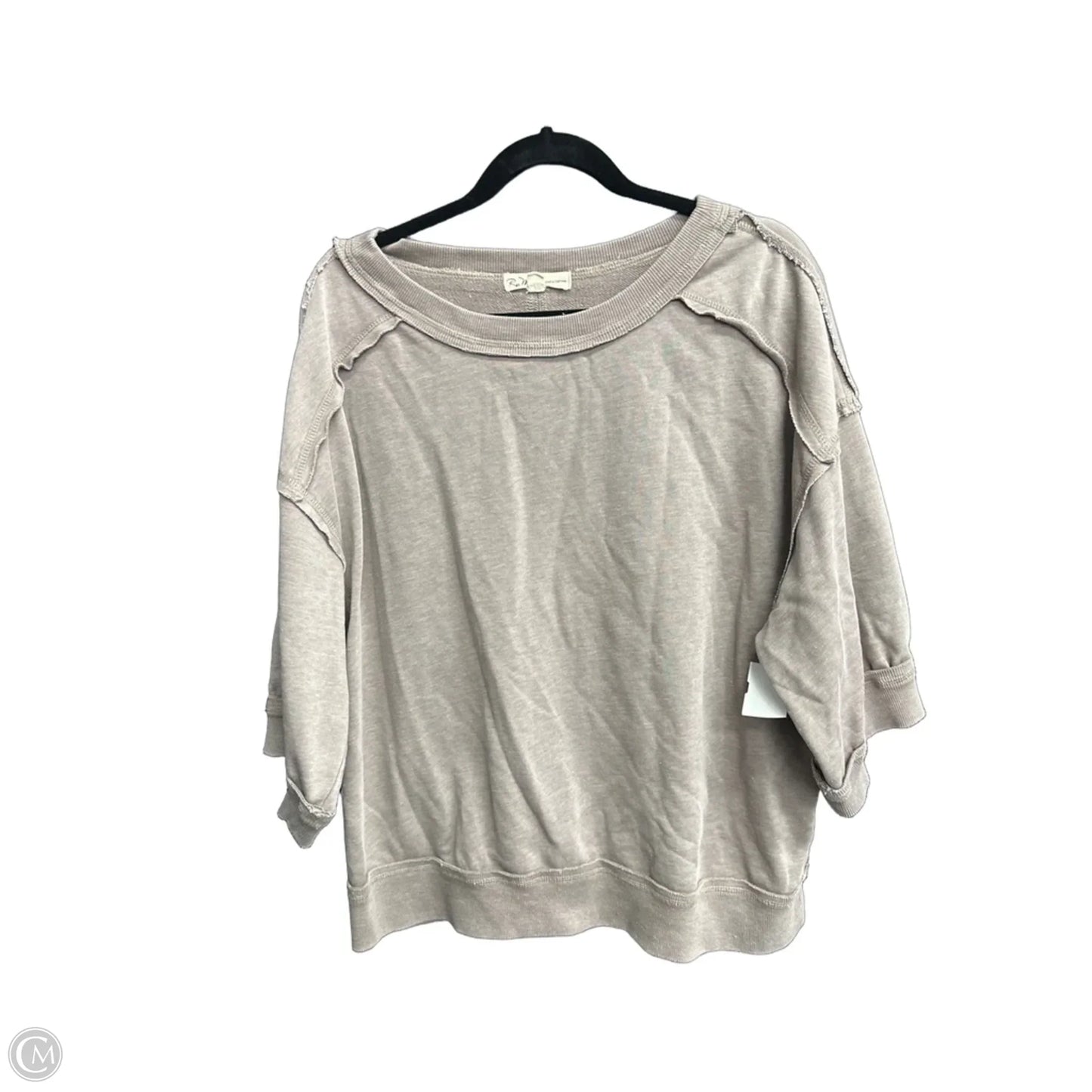 Sweater Short Sleeve By Rae Mode In Brown, Size: M