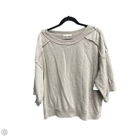 Sweater Short Sleeve By Rae Mode In Brown, Size: M
