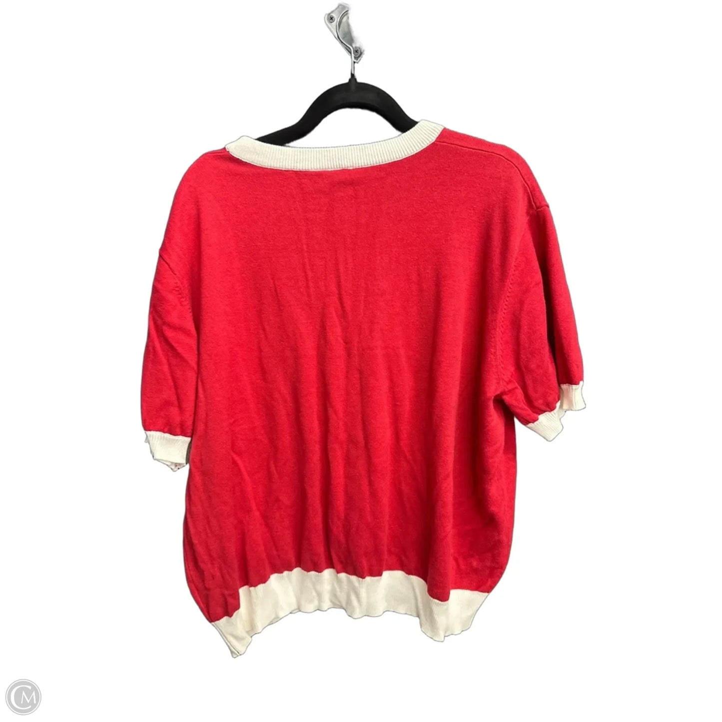 Top Short Sleeve By Clothes Mentor In Red & White, Size: Xl