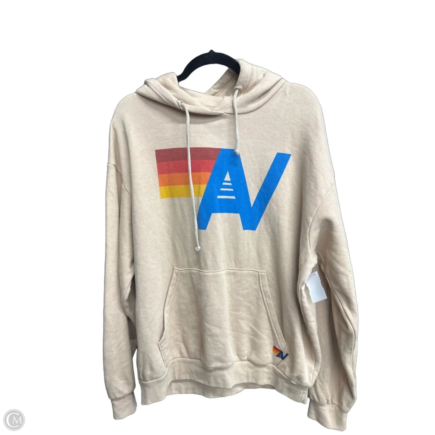 Sweatshirt Hoodie By Clothes Mentor In Tan, Size: M