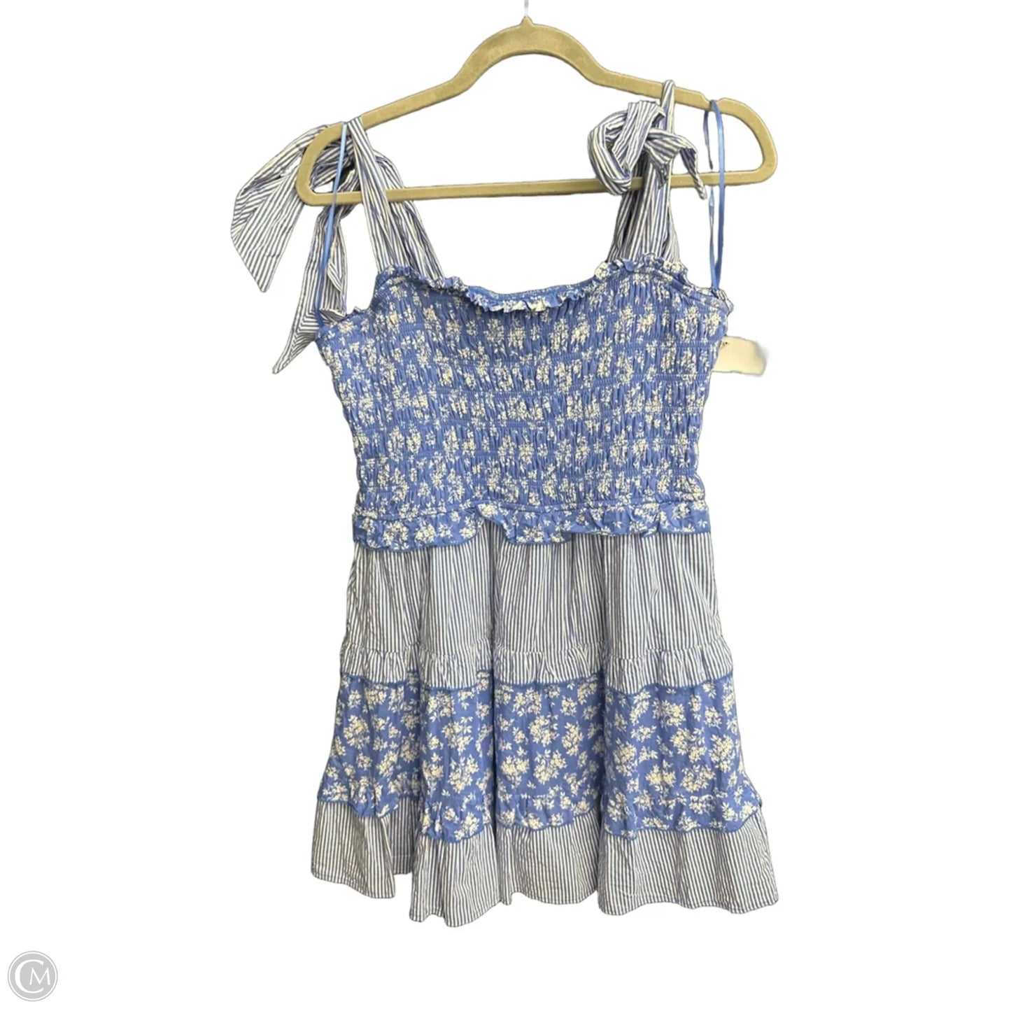 Dress Casual Short By Francesca’s In Blue & White, Size: Xl
