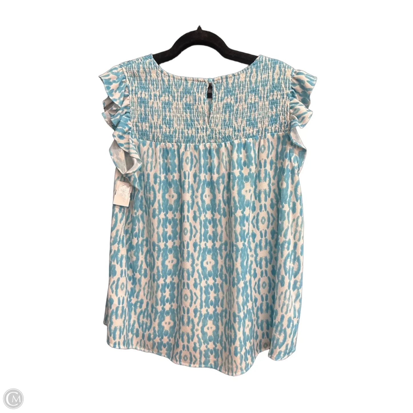 Top Sleeveless By Cotton Bleu In Blue & White, Size: Xl