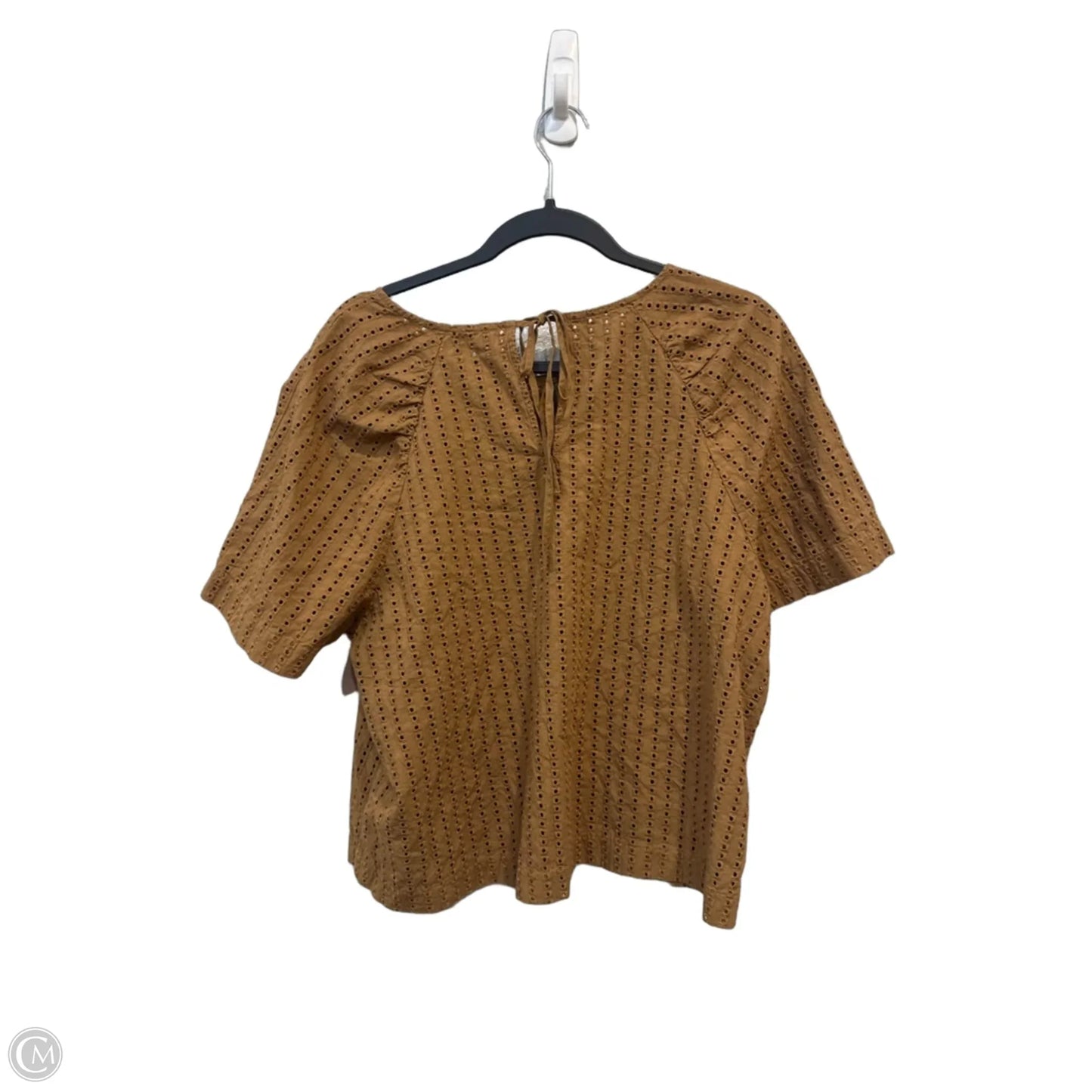 Blouse Short Sleeve By Loft In Brown, Size: L