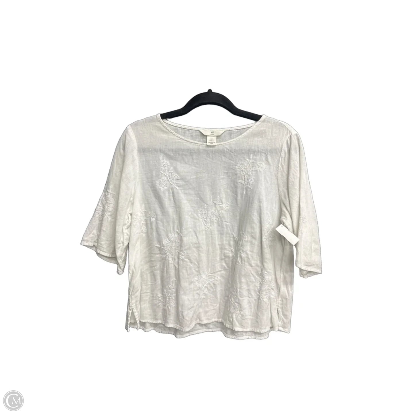 Top Short Sleeve By H&m In White, Size: S