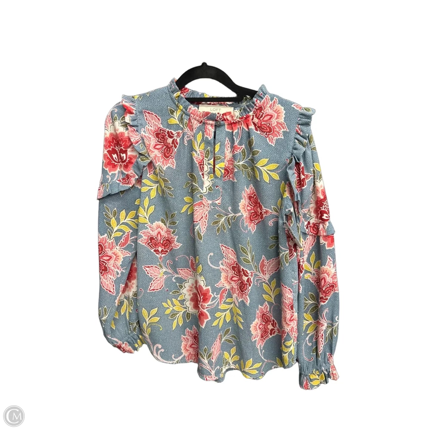 Top Long Sleeve By Loft In Floral Print, Size: Xsp