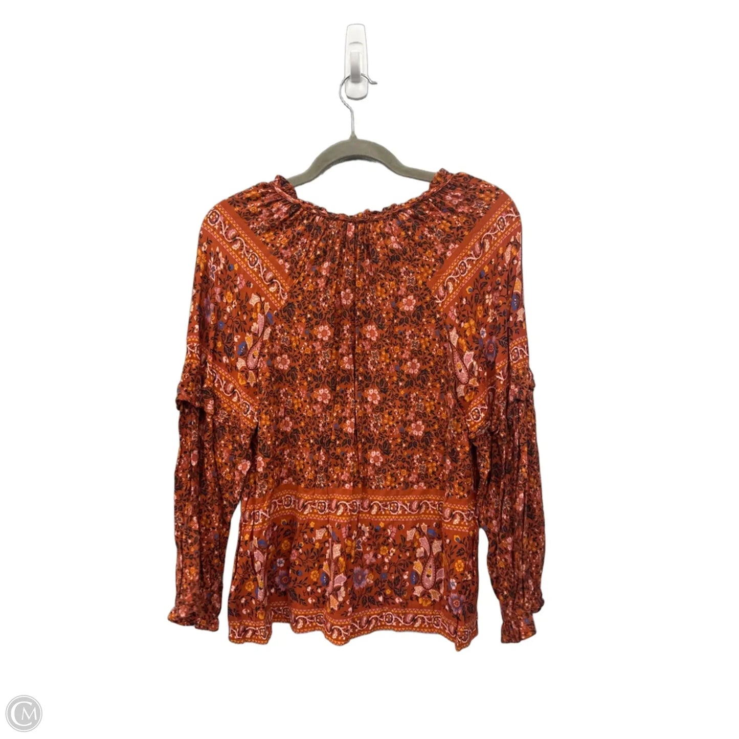 Top Long Sleeve By American Eagle In Orange, Size: M