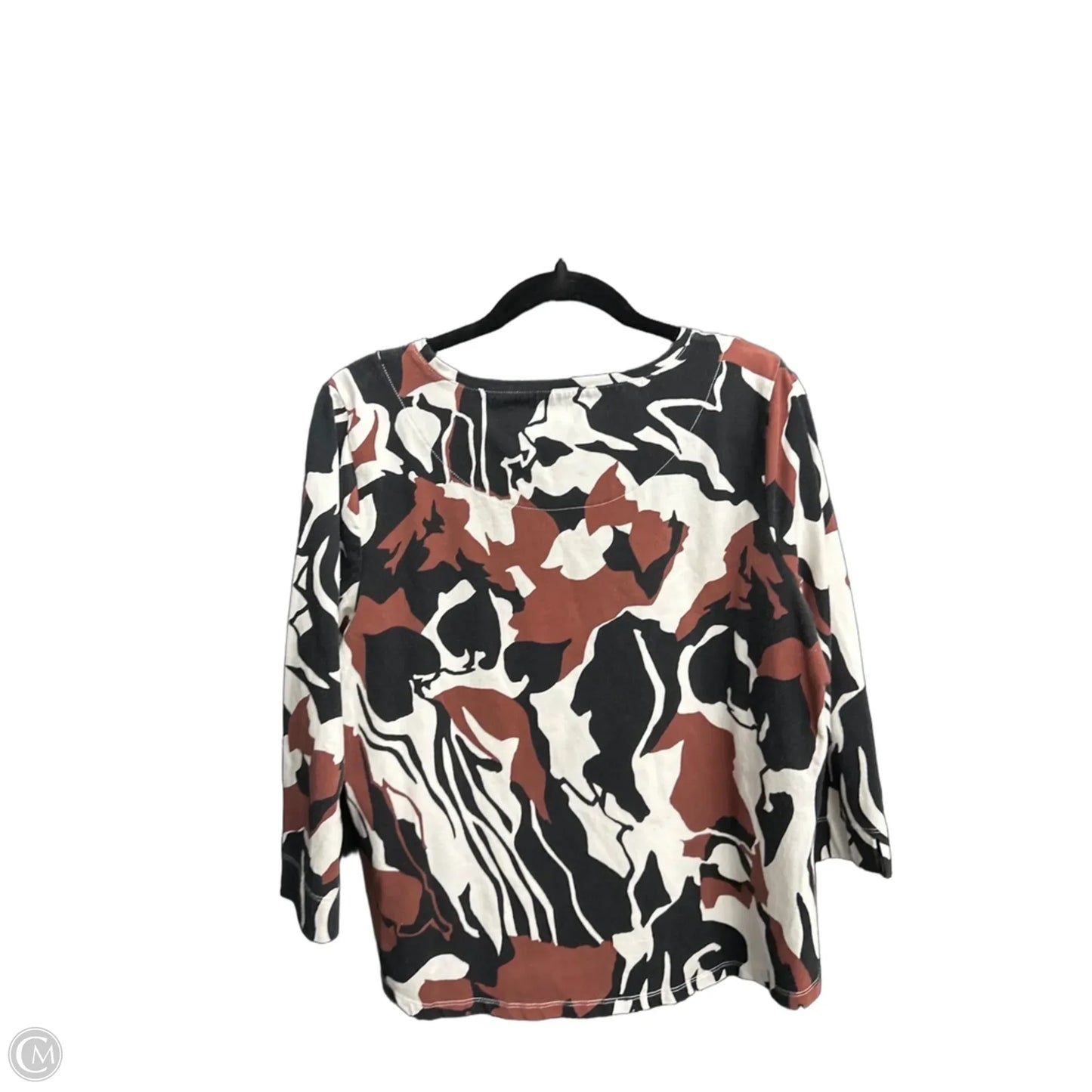 Top Long Sleeve By Chicos In Black & Brown, Size: L