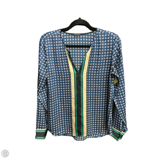 Top Long Sleeve By Ann Taylor In Blue & Green, Size: S