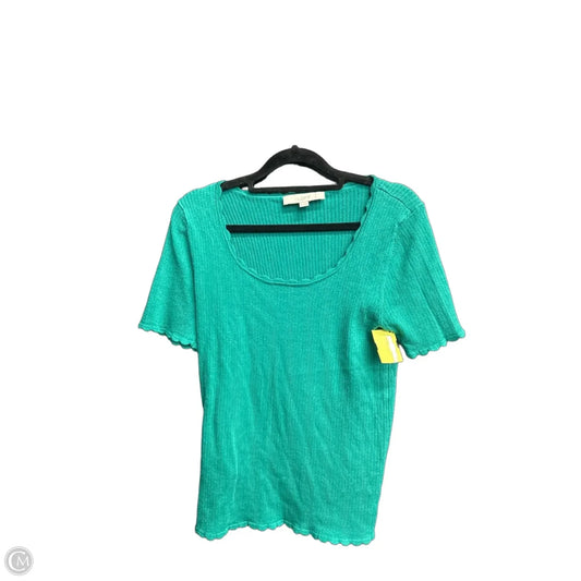 Top Short Sleeve By Loft In Green, Size: M