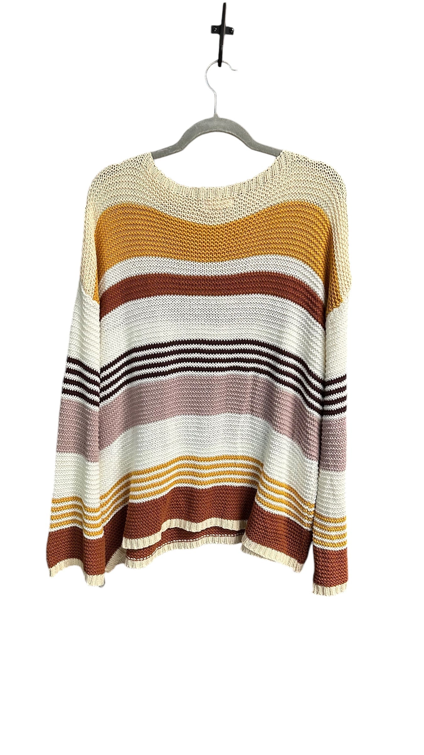 Sweater By Clothes Mentor In Striped Pattern, Size: L