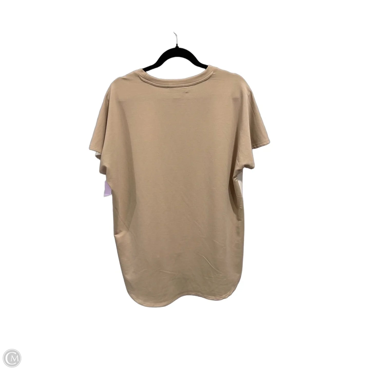 Top Short Sleeve By Cable And Gauge In Tan & White, Size: L