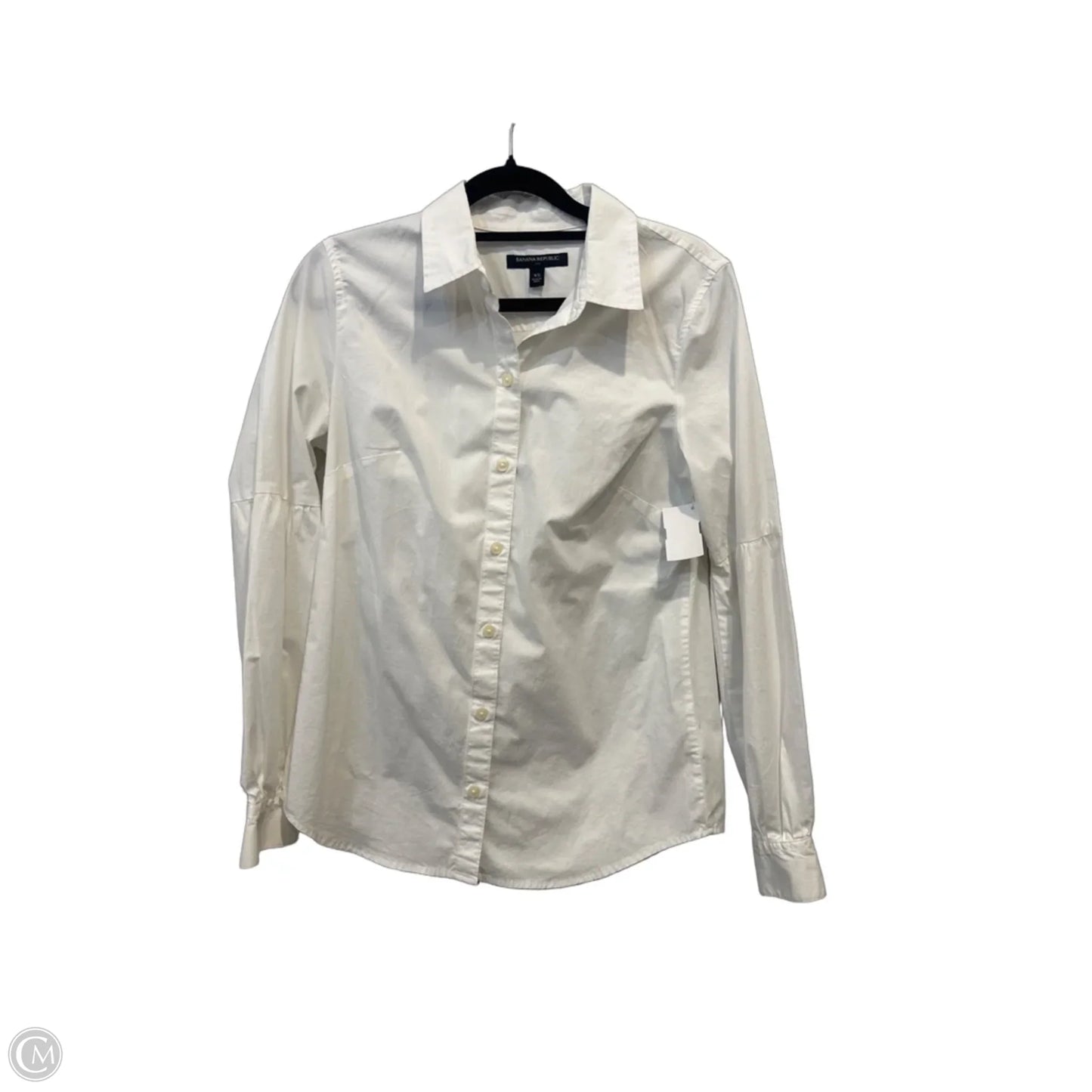 Top Long Sleeve By Banana Republic In White, Size: Xs