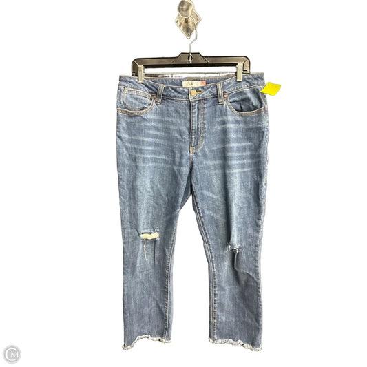 Jeans Cropped By Cabi In Blue Denim, Size: 12