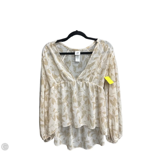 Top Long Sleeve By Cabi In Floral Print, Size: S