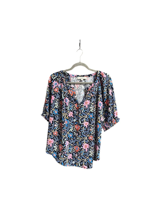 Top Short Sleeve By Loft In Multi-colored, Size: L