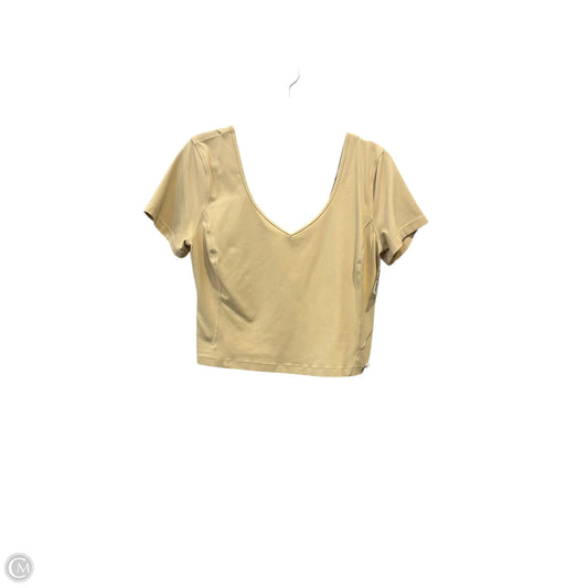 Athletic Top Short Sleeve By Lululemon In Cream, Size: M