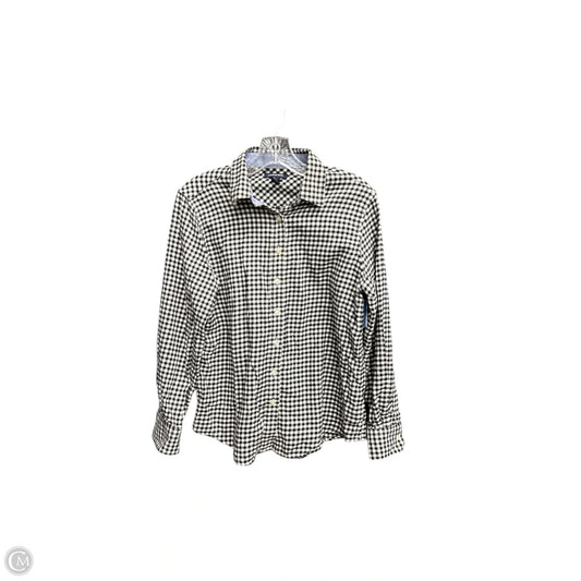 Top Long Sleeve By Lands End In Checkered Pattern, Size: S