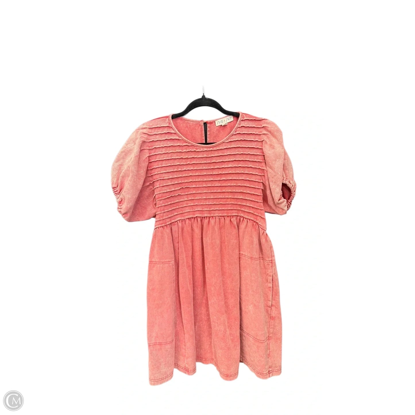 Dress Casual Short By She + Sky In Red Denim, Size: S