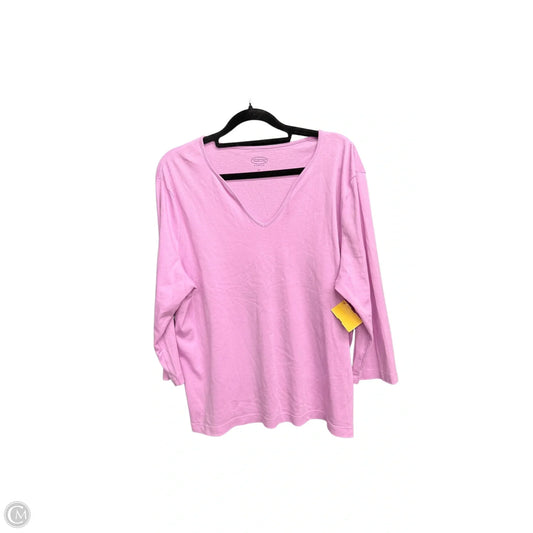 Top 3/4 Sleeve By Talbots In Purple, Size: Xl